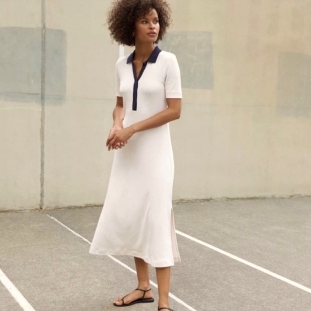 AYR The Scout Polo Midi Dress Collared Pima‎ Cotton Size Medium Preppy